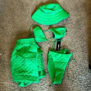 Kelly Green 4 piece sun suit